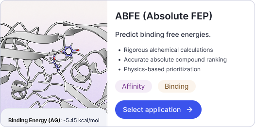 ABFE (Absolute FEP) application card